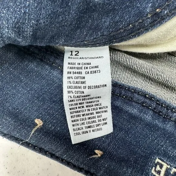 American Eagle Jeans Womens 12 Kick Boot Blue Denim Distress Grunge Western EUC - Picture 10 of 13